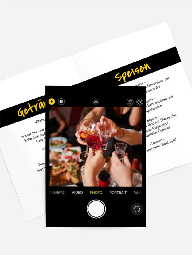 Menükarte Geburtstag Kamerahintergrund Menükarte Geburtstag Kamerahintergrund