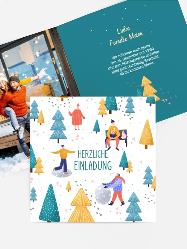 Fotoeinladung Weihnachten fröhliche Winterzeit