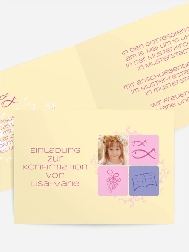 Einladungskarte Konfirmation Fisch Einladungskarte Konfirmation Fisch