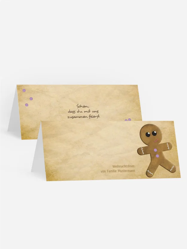 Weihnachtstischkarte Lebkuchenmännchen
