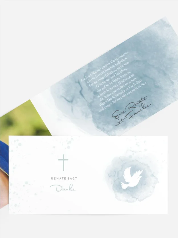 Dankeskarte Konfirmation Friedenstaube