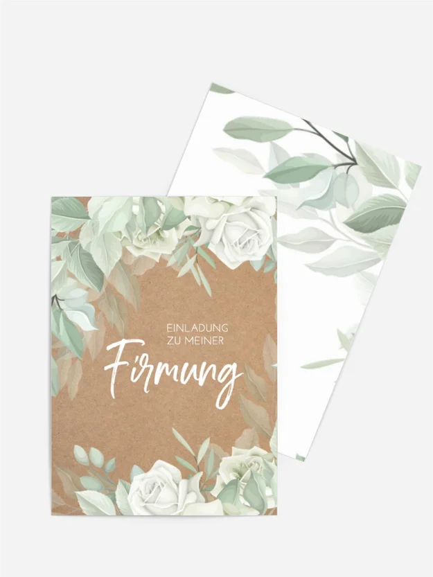 Einladungskarte Firmung Rosenkranz des Herzens