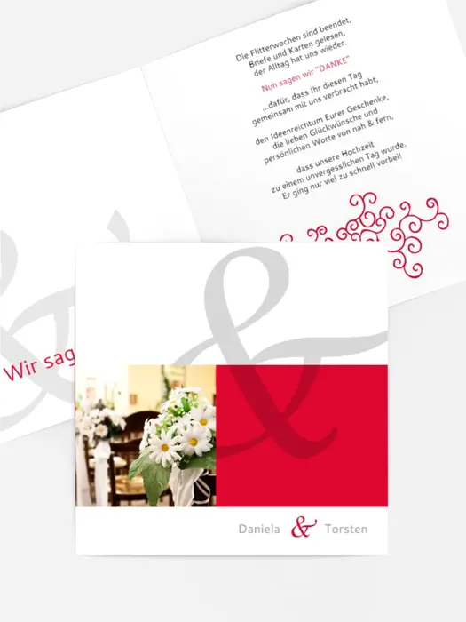 Dankeskarte Hochzeit "Band der Liebe"