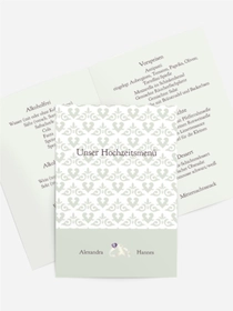Menükarte Ornament mit Herz Menükarte Ornament mit Herz