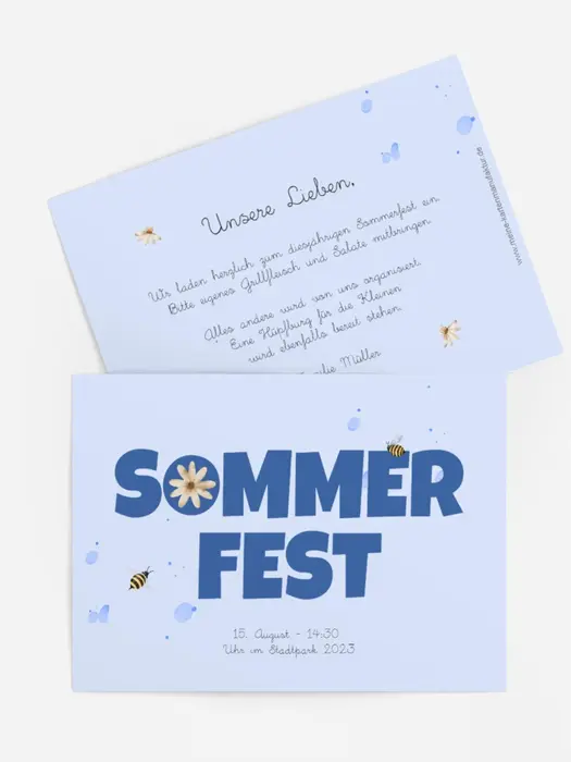 Sommerfest Einladung Sommerferien