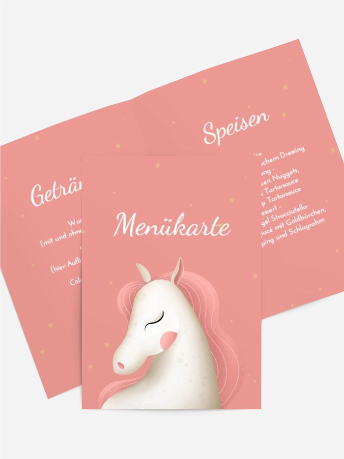 Menükarte Geburtstag Magisches Pferd Menükarte Geburtstag Magisches Pferd