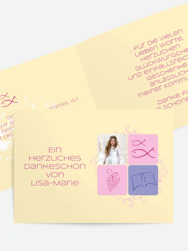 Dankeskarte Kommunion Fisch