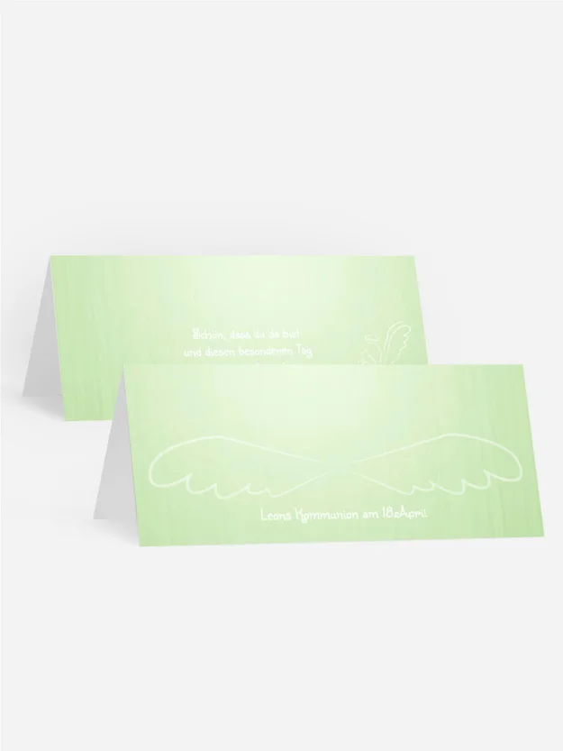 Tischkarte Kommunion Angel Wings Tischkarte Kommunion Angel Wings