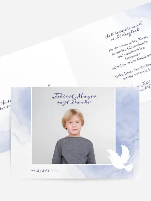Dankeskarte Konfirmation Taubenvögel