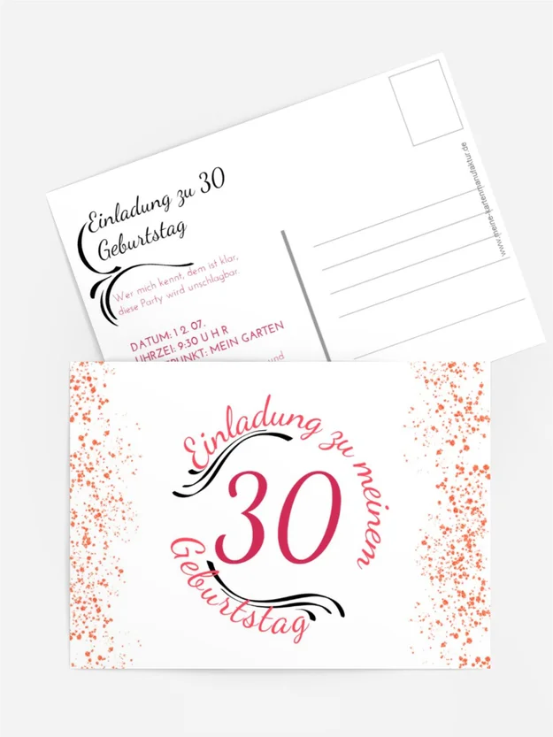 Geburtstagseinladung Dreißig in Gold