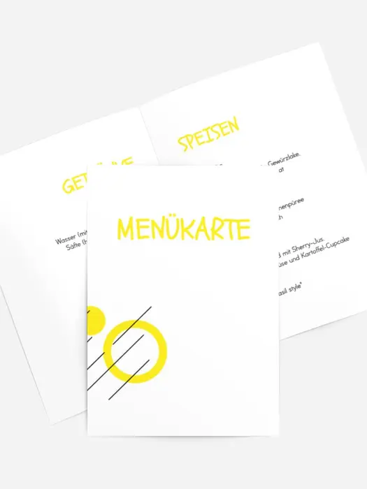 Menükarte Geburtstag Kreisgeometrie