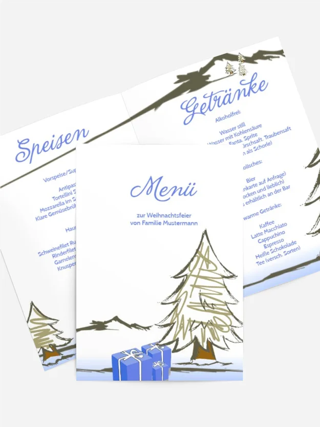 Menükarte Weihnachten Scribble