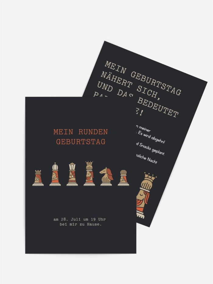 Geburtstagseinladung Schachspiel Geburtstagseinladung Schachspiel