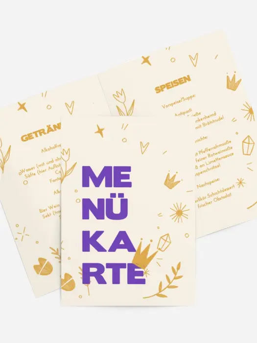 Menükarte Geburtstag Königlicher Feiertag