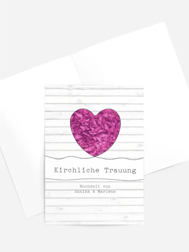 Kirchenheft Umschlag zur Hochzeit Mrs+Mrs