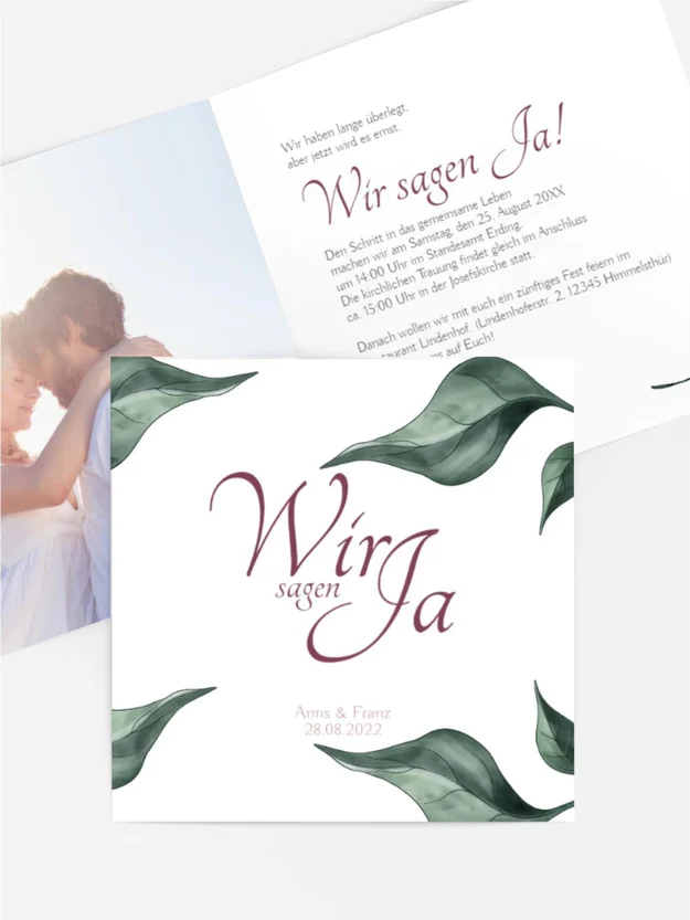 Hochzeitseinladung Hochzeit Hortensie