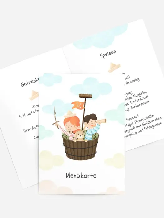 Menükarte Geburtstag Schatzsuche 2
