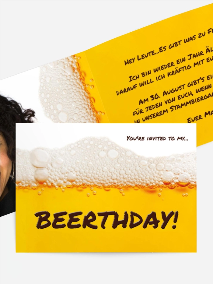 Geburtstagseinladung Beerthday Foto Geburtstagseinladung Beerthday Foto