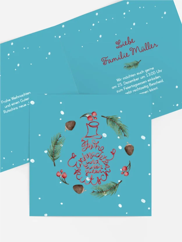 Einladung Weihnachten Warme Handschuhe