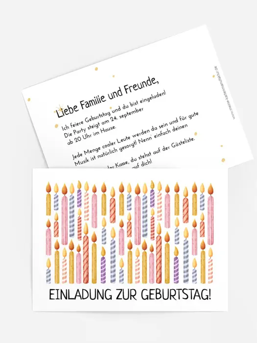 Geburtstagseinladung Feiertagskerzen