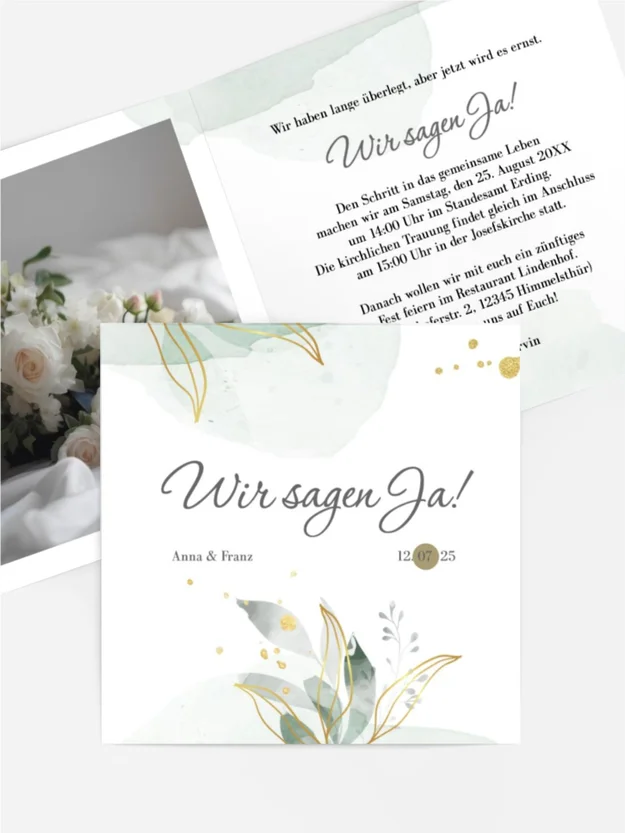 Hochzeitseinladung Blume wachte