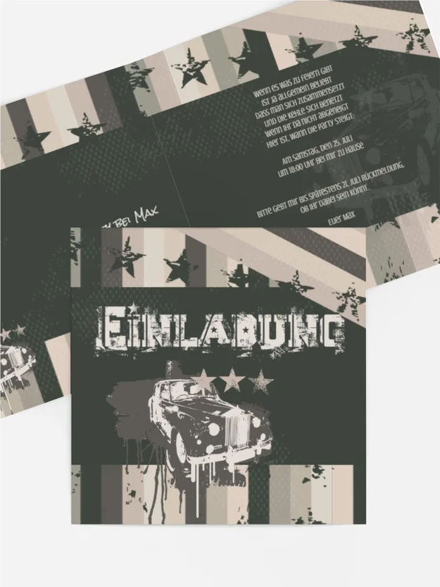 Einladungskarte Jugendliche American Style Einladungskarte Jugendliche American Style