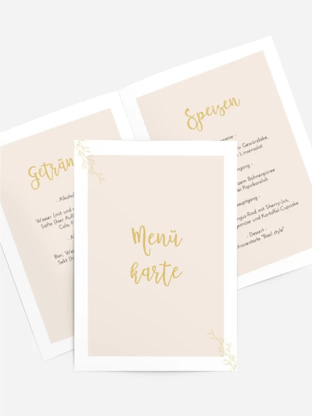 Menükarte Geburtstag Sonnentropfen