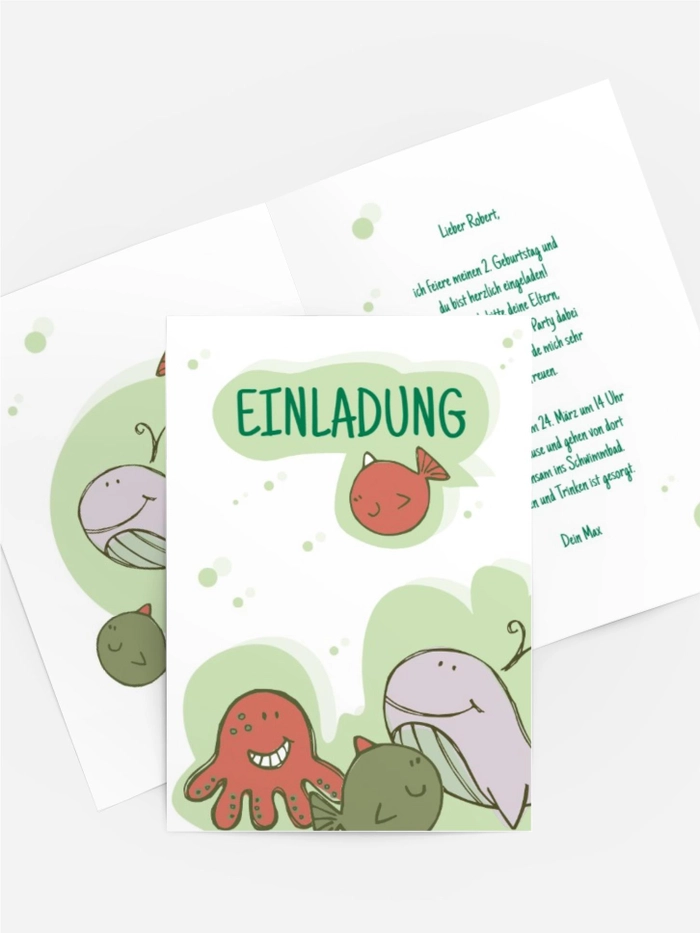 Kindergeburtstagseinladung "Unterwasserwelt" Kindergeburtstagseinladung "Unterwasserwelt"