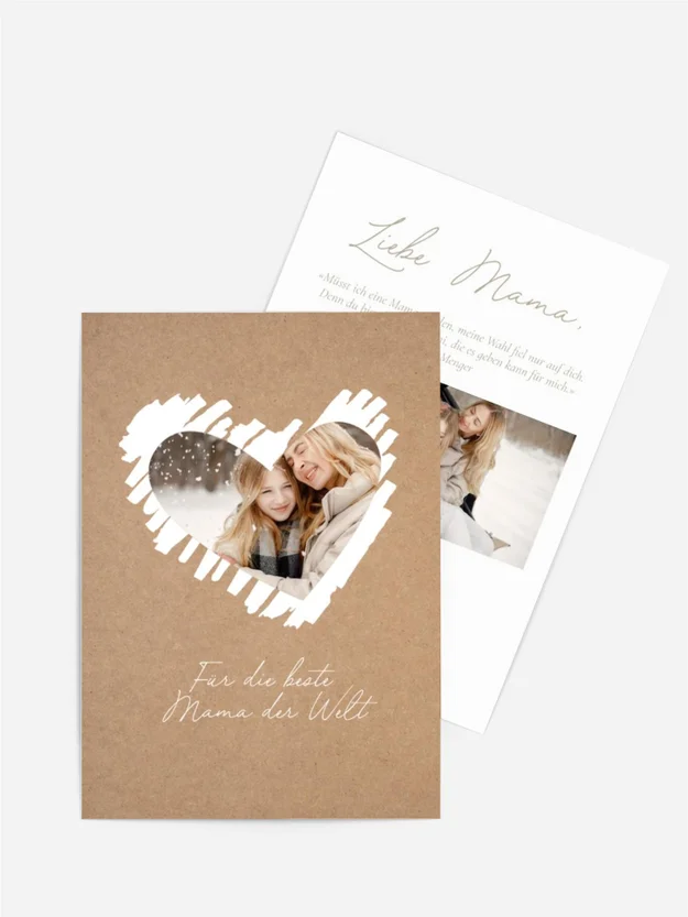 Grußkarte zum Muttertag Mutterherz