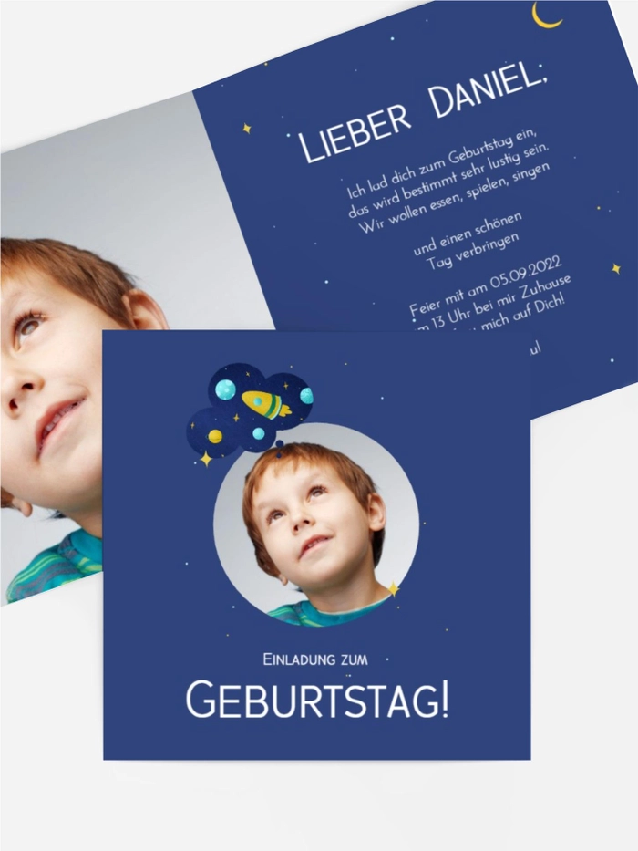 Geburtstagseinladung Der zukünftige Astronaut Geburtstagseinladung Der zukünftige Astronaut