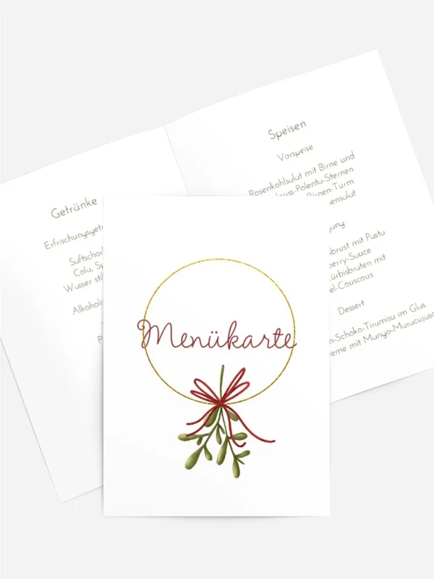 Menükarte Weihnachten Blühende Mistel Menükarte Weihnachten Blühende Mistel