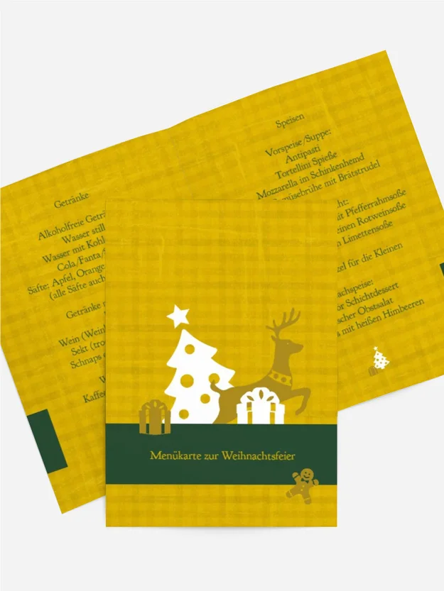 Menükarte Weihnachten Geschenke