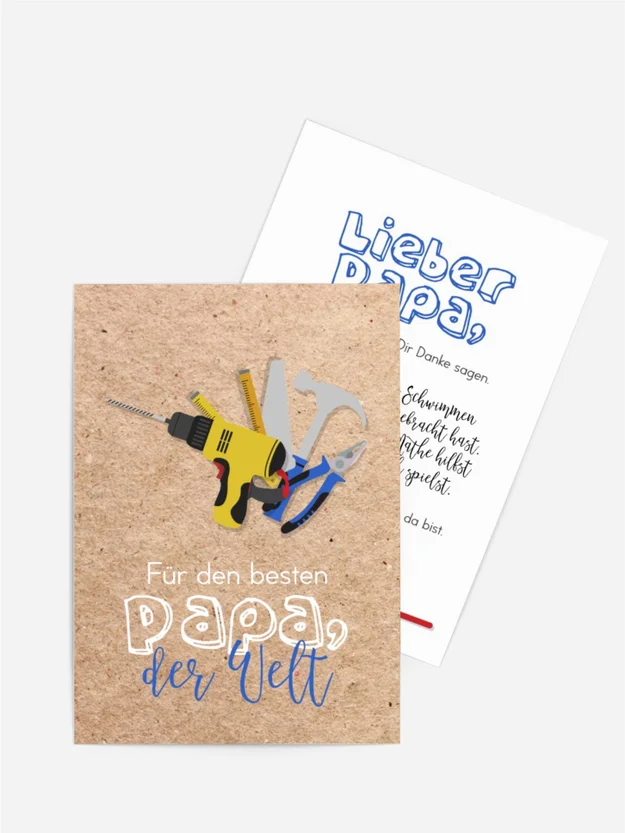 Vatertagskarte Papas Werkstatt Vatertagskarte Papas Werkstatt