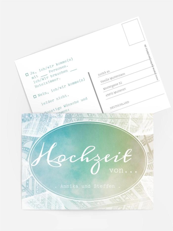 Hochzeit Antwortkarte Federleicht Hochzeit Antwortkarte Federleicht