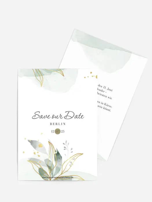 Save the Date Karte Blume wachte