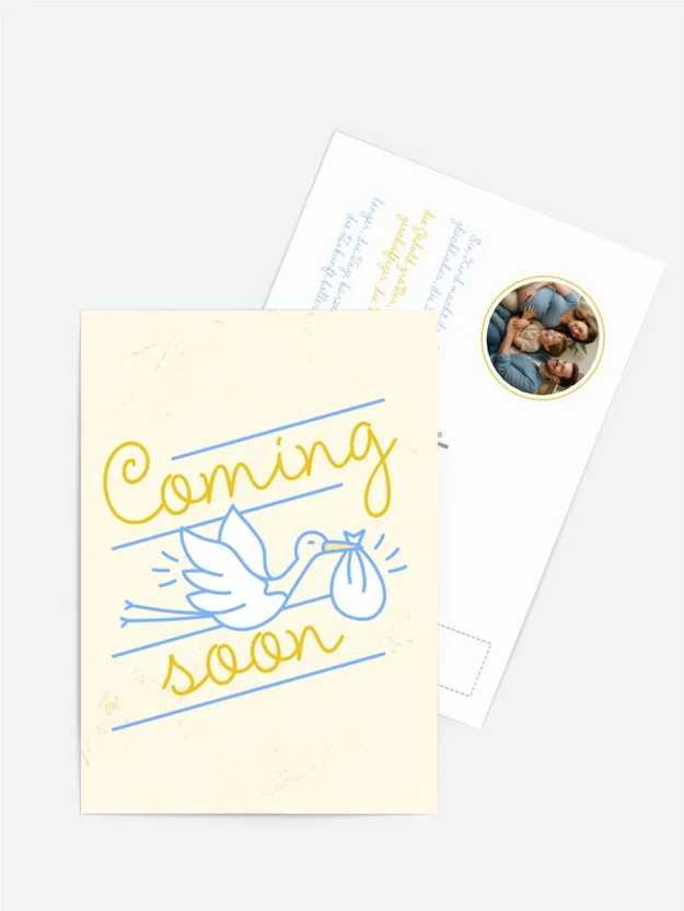 Schwangerschaftskarten Reiher mit Kind