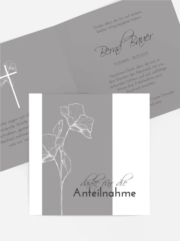 Trauerdanksagung Mohnblumen Trauerdanksagung Mohnblumen