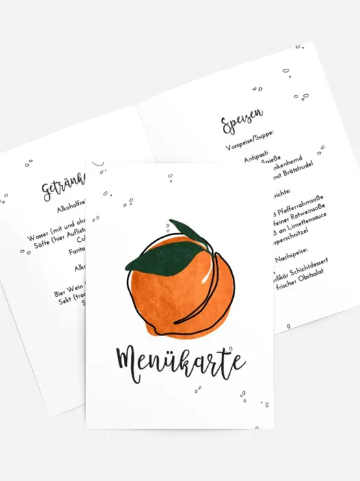 Menükarte Geburtstag Obstpostkarte