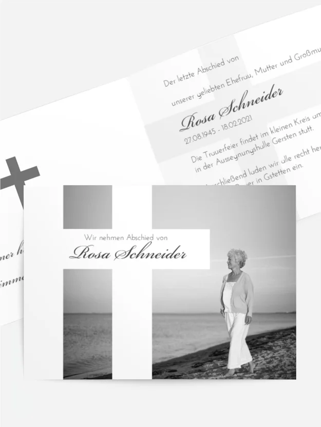 Trauerkarte Zusammen mit Gott