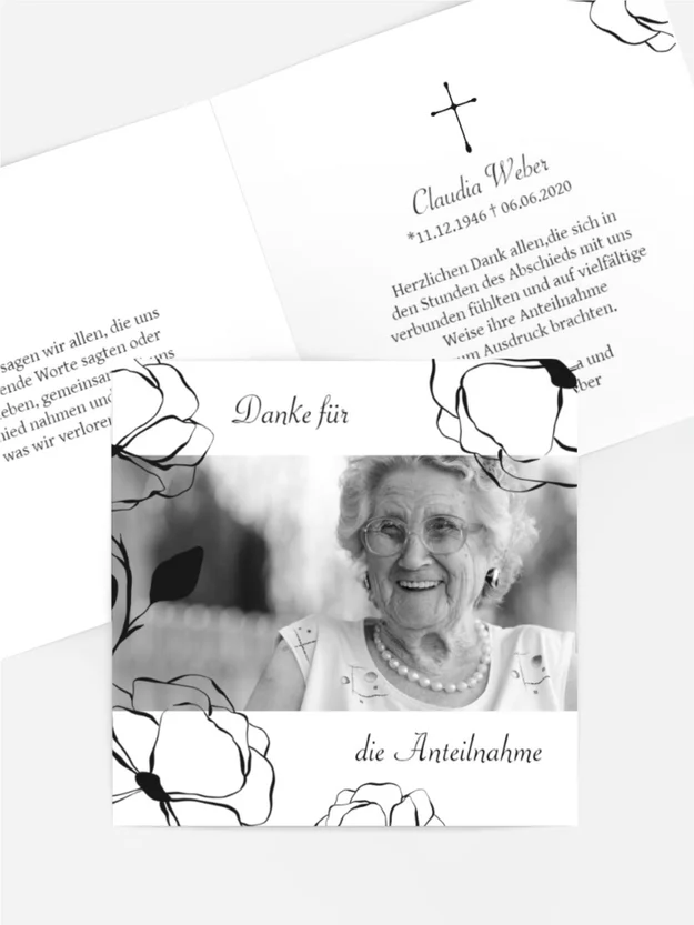 Trauerdanksagung Schwarzer Blütentag Trauerdanksagung Schwarzer Blütentag