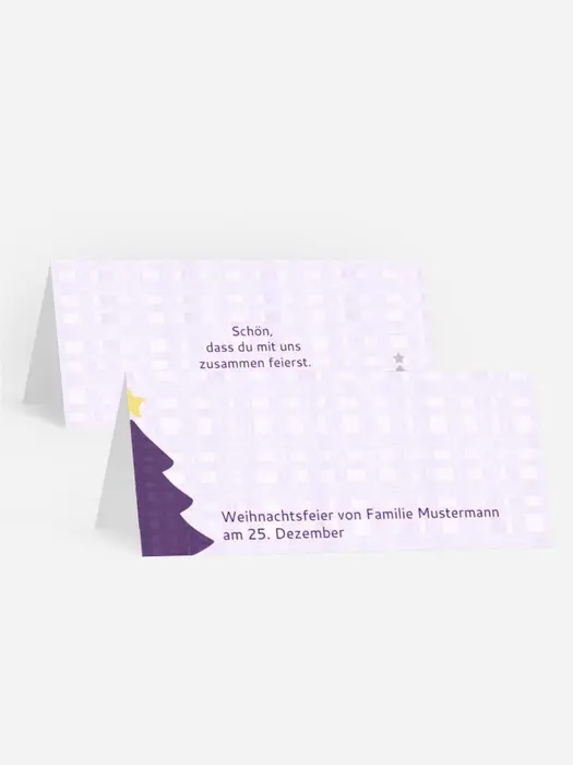 Tischkarte zu Weihnachten Holzkaro