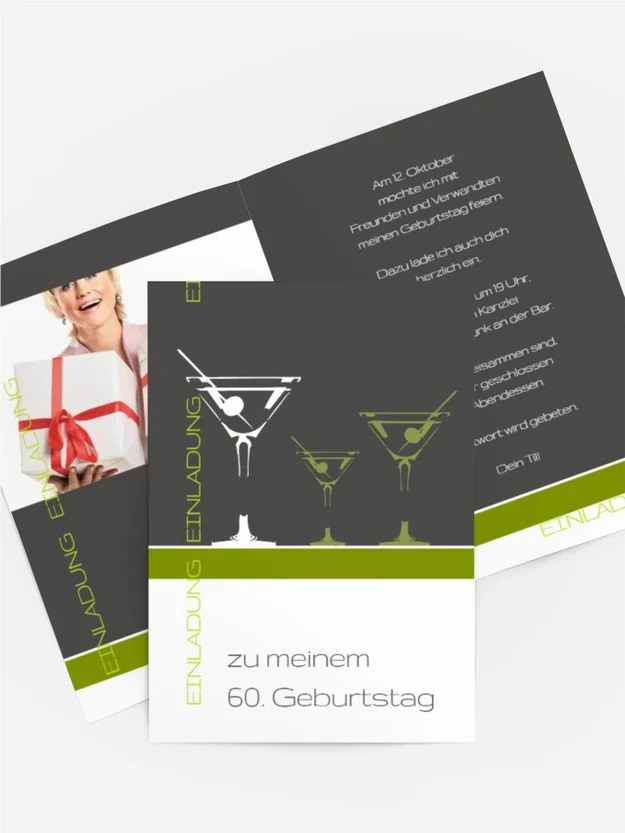 Einladungskarte Geburtstag Martini Foto