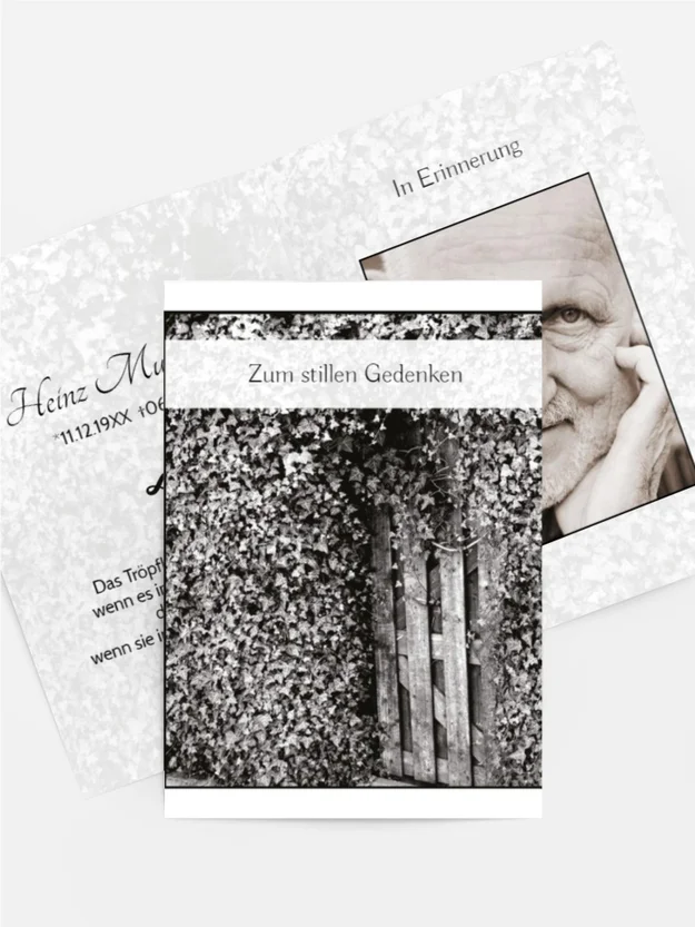 Sterbebildkarte Efeu