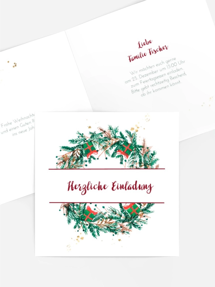 Einladung Weihnachten Weihnachtssymbol