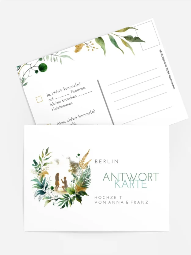 Antwortkarte Vorschlag in Blättern Antwortkarte Vorschlag in Blättern