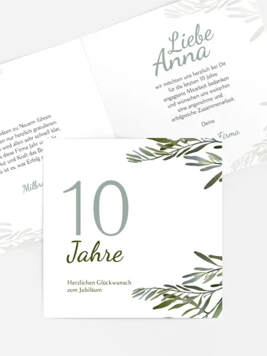 Jubiläumskarten Erwachsene Pflanzen