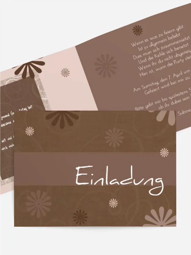 Einladungskarte classic flower