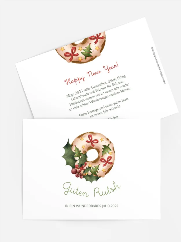 Neujahrskarte Neujahrskrapfen Neujahrskarte Neujahrskrapfen