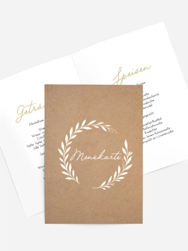 Menükarte Firmung Kranz der Reinheit