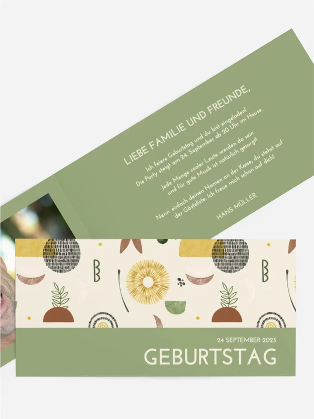 Geburtstagseinladung Zähnung